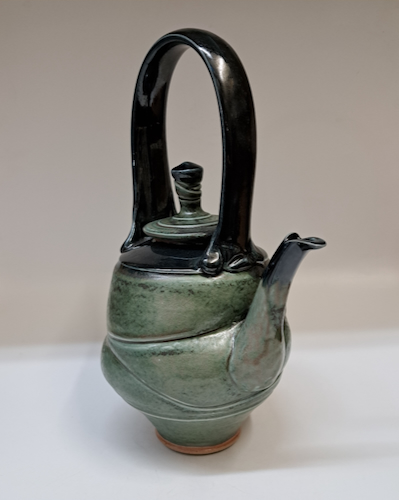 #260229 Tea Pot Green & Black $65 at Hunter Wolff Gallery